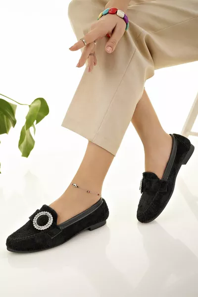 Дамски балетни равни обувки черни стилни бизнес офис ежедневни обувки