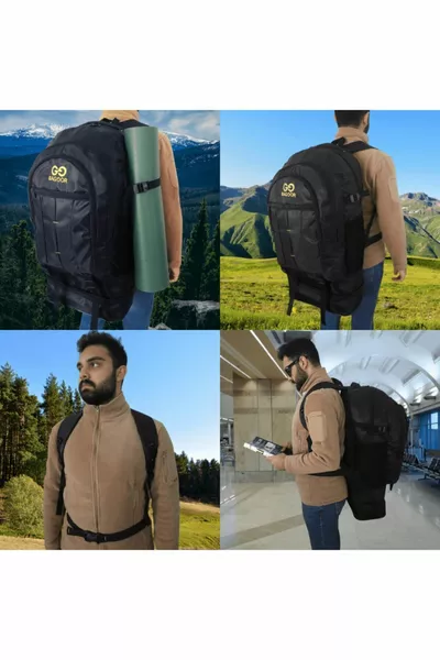  Litri Soffietto Nero Impermeabile Multi-Eye Laptop Scomparto Camper da viaggio-alpinista Zaino