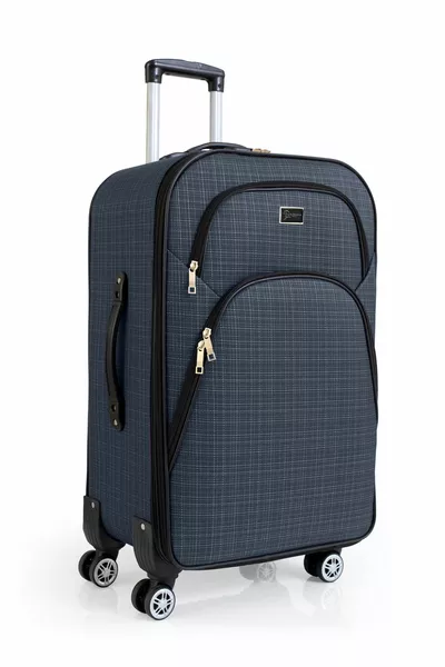 Комплект куфари със среден размер и кабина Куфар от 4 колела Тъмносин 