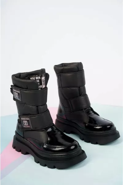 Inside Fleece Thermo Non Slip Sole Velcro Kids Boots