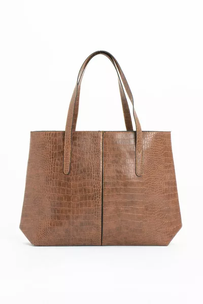 Dames Croco Patroon 2 Mouwen Rits Oversized Tas Schoudertas, Handtas, Laptoptas