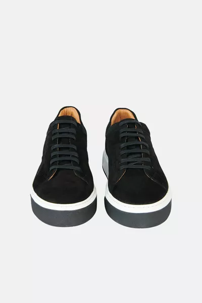 رجالي أسود ٪ جلد أربطة مرنة وحيد أحذية كاجوال 