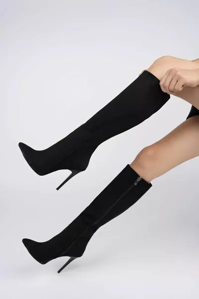 Florence Guaranteed Women's Stiletto Heels Pointed Toe Side Zippered Boots