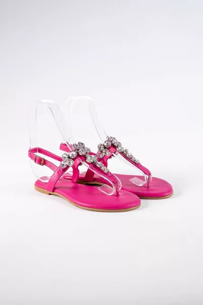 Lavion Fuchsia صنادل نسائية غير رسمية من الحجر الوردي