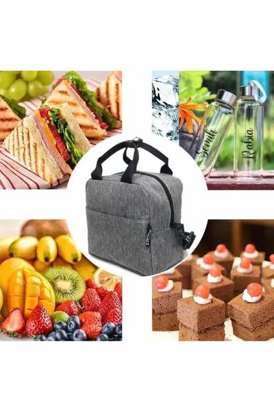 Thermique, isolé thermiquement (CHAUD/FROID) nutrition, sac de transport alimentaire gris