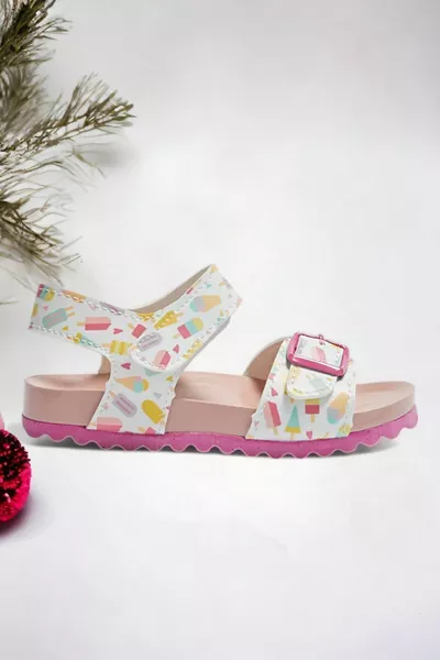 Sandales colorées à motifs de crème glacée pour enfants