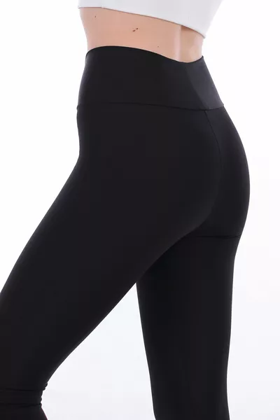 Черные женские фитнес-обертки 1 размера для похудения с высокой талией и поперечным поясом леггинсы