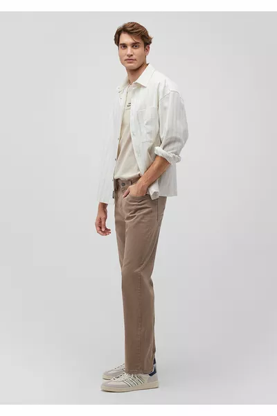 Hunter Pantalone Gabardine Comfort Beige Scuro 