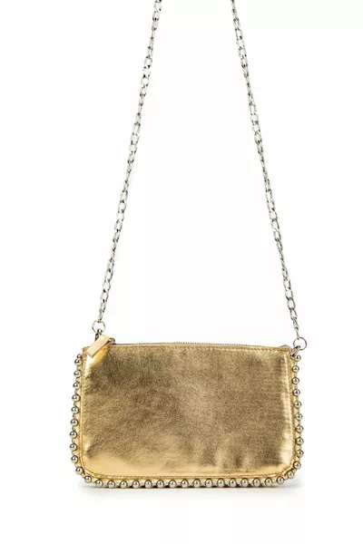 Borsa a tracolla da donna Anya Clutch in metallo con perline oro