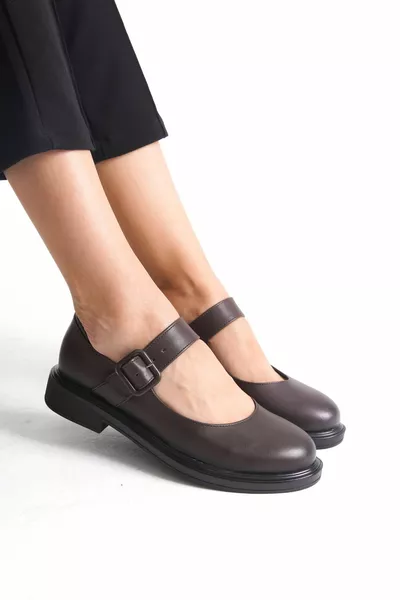 ماري لوفر للسيدات المتسكعون Casuel مشبك حزام أحذية كاجوال قهوة