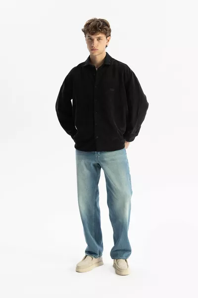 Oversize Draped Corduroy Shirt