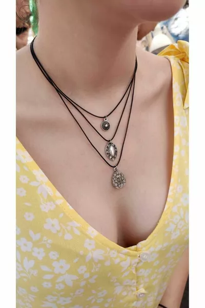 Multiple Drop Figure Bohemian Women's Rope Necklace Authentic Necklace