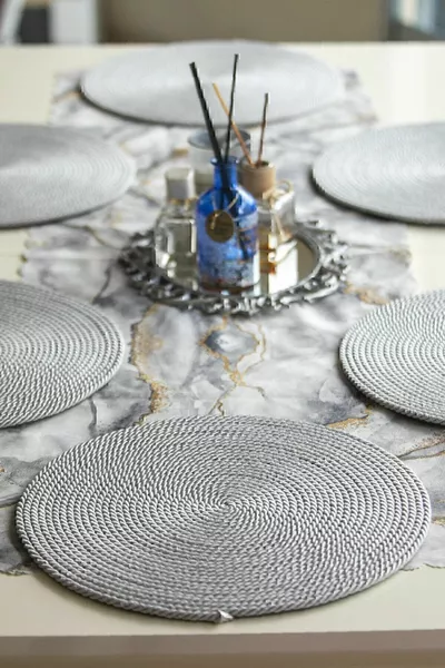 Handmade Stain Resistant American Service-supla Grey Color 6 Pieces