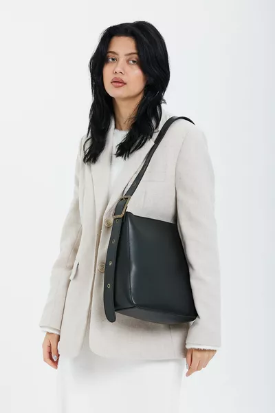 حزام دانتي حقيبة كروس نسائية مفصلة أسود