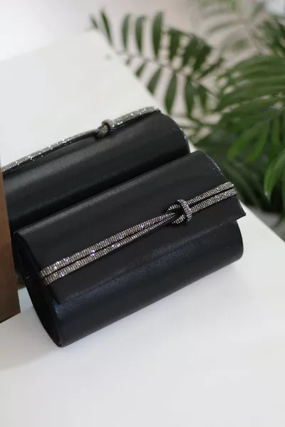 المرأة الحجر الأسود مفصلة مساء اللباس سلسلة حقيبة