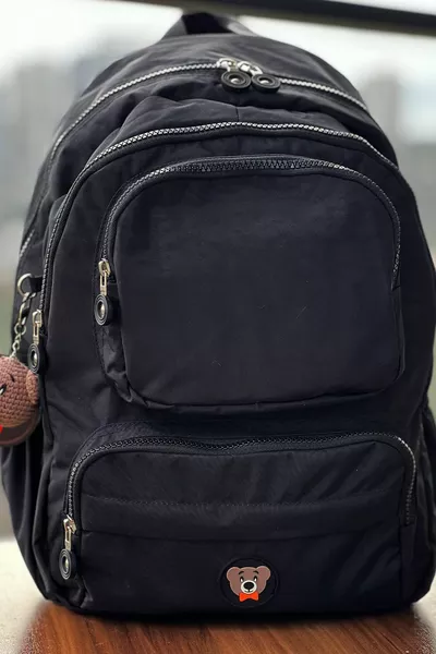 Тъмночерна раница Ученическа чанта  инча Пътна чанта за лаптоп Duomino  Lt cm