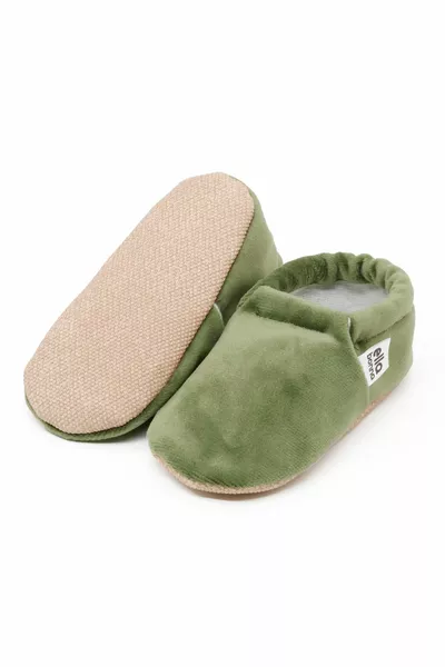 Rutschfeste Sohle, Samt Baby Booties, Haus Stiefel Hausschuhe, Kindergartenschuhe Booties Grün