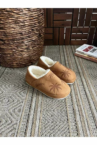 النخيل منقوشة نصف الأحذية الترا خفيفة مريحة Pantuf المرأة أحذية المنزل أحذية المنزل دافئ