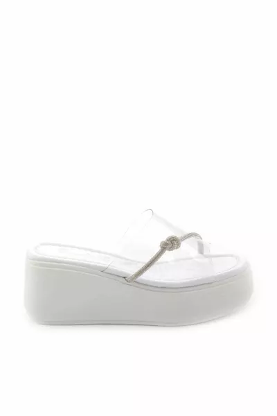 Weiße Damen Hausschuhe 