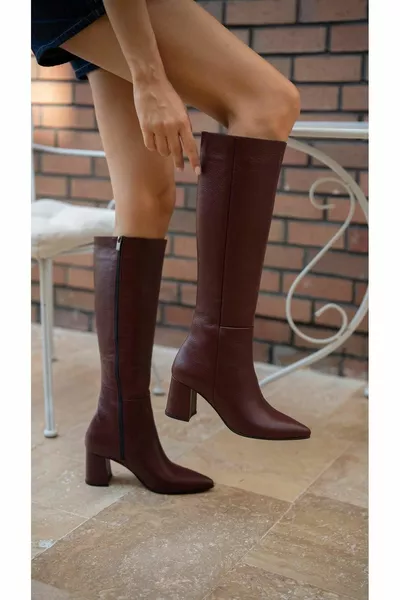 Boden Burgundy Genuine Leather Boots