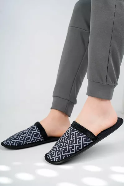 الرجال السود مغلقة الجبهة الشتاء المنزل المهر والنعال حزمة