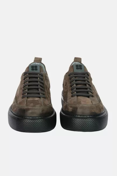 Heren Antraciet % Leer Veters Flexibele Zool Casual Schoenen 