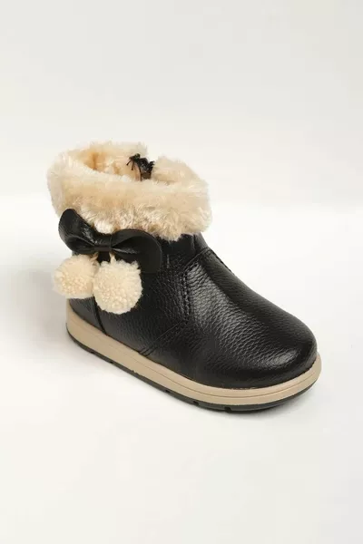 البرد ومقاومة للماء الفتيات الرضع أحذية العظام الفراء الدافئ