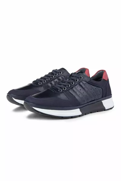 Chaussures de sport pour hommes en cuir véritable haut, Baskets basses, Baskets en cuir véritable
