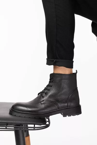 Stivali in pelle da uomo di tipo postale in vera pelle