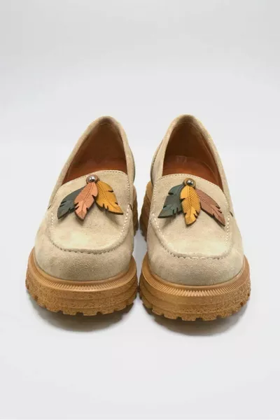 VENUS  HEELS THICK SOLE LOAFER LEATHER WOMEN'S SHOES