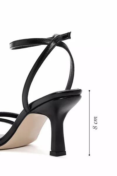 نسائي صندل أسود بكعب عال بسوار الكاحل 