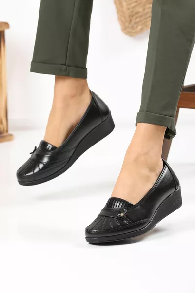 Vrouwen Zwarte Klassieke Schoenen Orthopedische Moeder Schoenen Moeder Ballerina's Schoenen Moeder Vrouwen Casual Schoenen