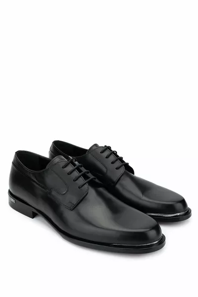 Hommes en cuir véritable Cuir noir Chaussures classiques