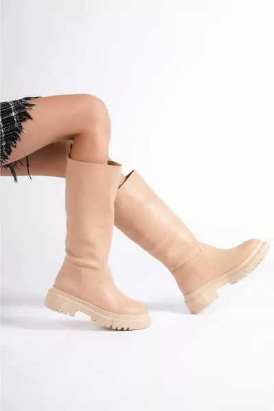 Stivali/stivali da donna nudi resistenti al freddo senza cerniera