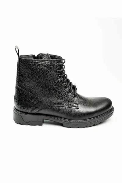  Black Leather Men's Postal Boots 