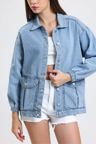 Veste en jean bleu pour femme