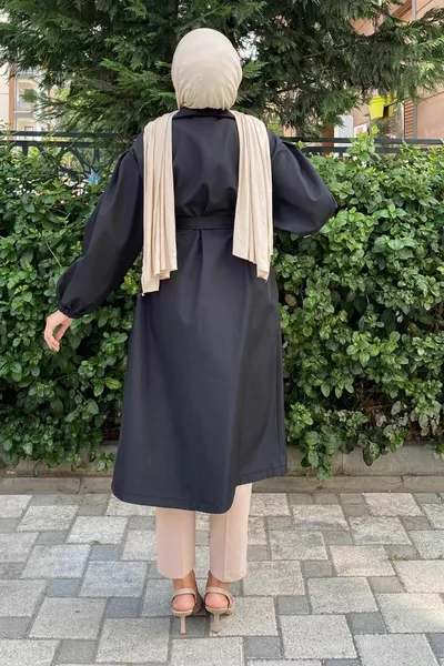 Balloon Waist Tie Trench Coat