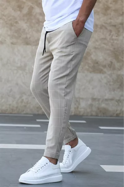 Plaid Beige Jogger 