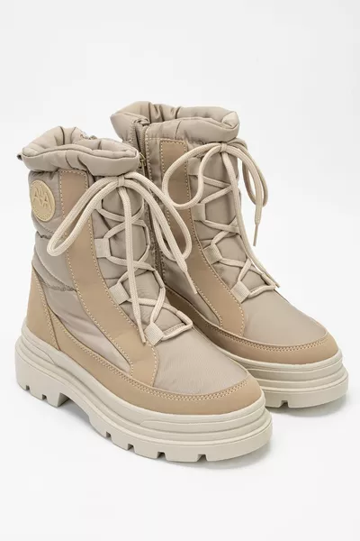 Effetre Kira Women's Sand Leather & Textile Snow Boots