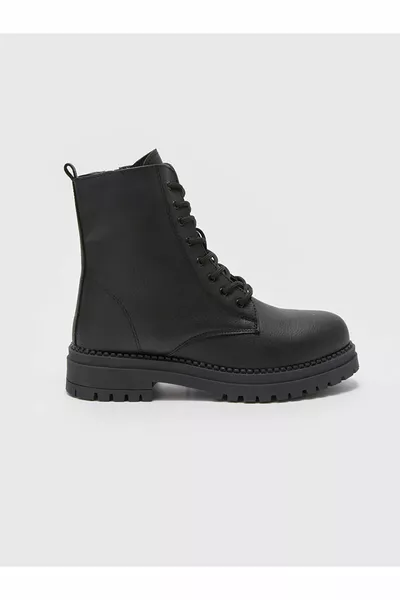 Женские сапоги с кожаным эффектом LCW