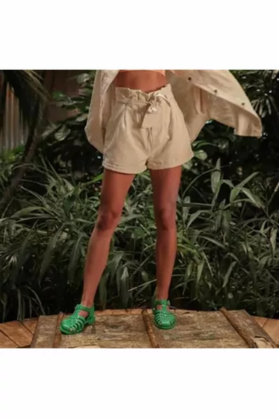 Сандалии для матери и ребенка зеленого цвета - Gazon