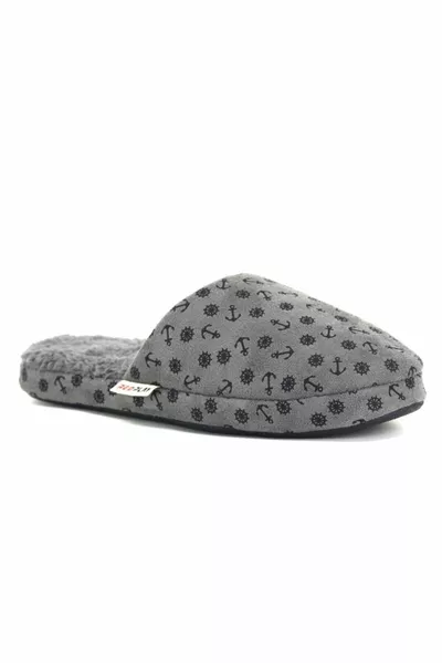 Pantoufles de maison pour hommes Motif d’ancre confortable Pantoufles d’hiver Soft Fury