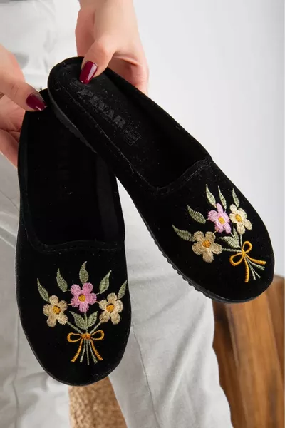 Paquet de 2 pantoufles à devant fermé Pantoufles de maison Ensemble de dot