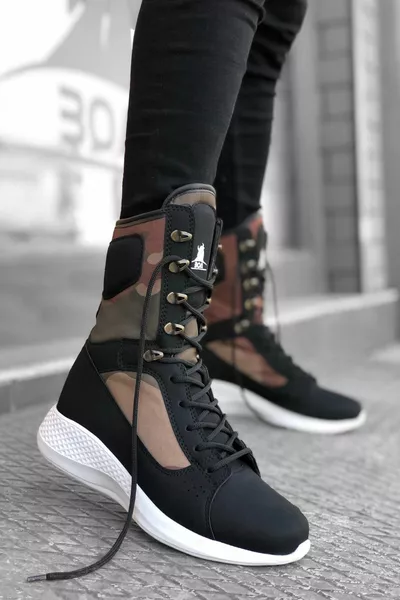 Lace-up Dark Military Nabuk High Sole Boxer Unisex Sport Postal Boots