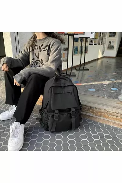 Nero Grande Ampio Palaska Zaino Sacchetto Da Scuola E Borsa Per Computer Portatile