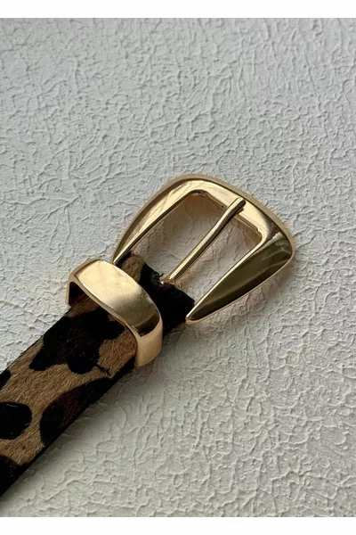 LEOPARD GOLD BUCKLE BELT  cm