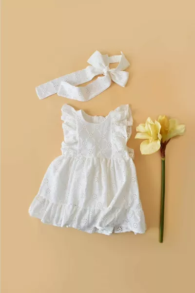 Mabel Girls Robe Fisto doublée et Bandana Ensemble