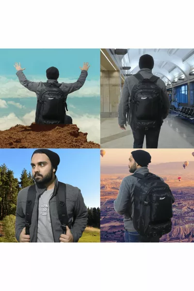  Lt Schwarzer großer wasserdichter Multi-Eye Wander-Reisen-Schul-Kletterer-Trekking-Rucksack