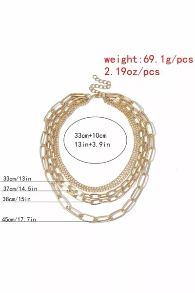 5 Piece Elevator Women's Chain Necklace Set