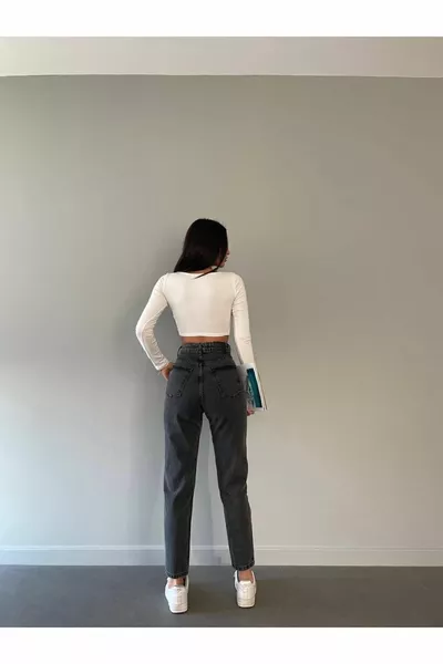 Mood Black-Mom Jean Flessibile Possedere Jeans Da Donna